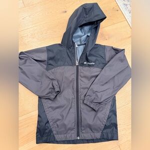 Columbia Kids Black and Gray Hooded Windbreaker Jacket